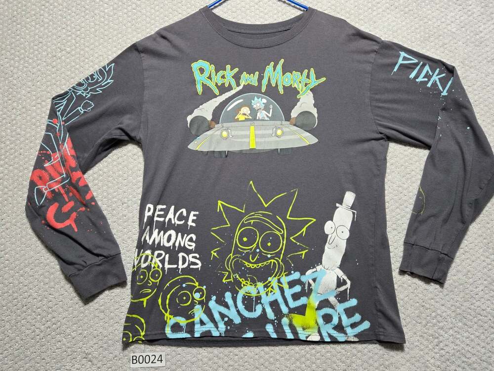 Rick and Morty Graffiti Long Sleeve Graphic T-Shirt Large 42-44